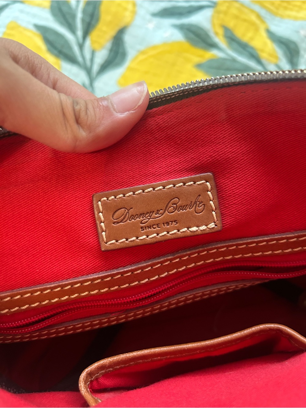 Dooney & Bourke Barrel bag Multicolor Tropical Print Satchel with Brown Handles - Picture 4 of 14